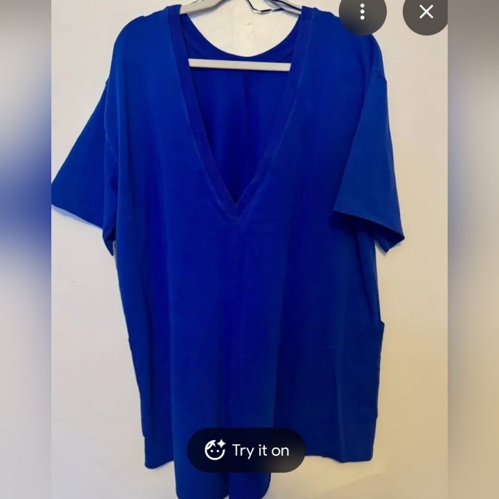 Free People FP Movement Hot Shot Tee Romper Electric Shock Size L (XL) NWOT. - Picture 2 of 5